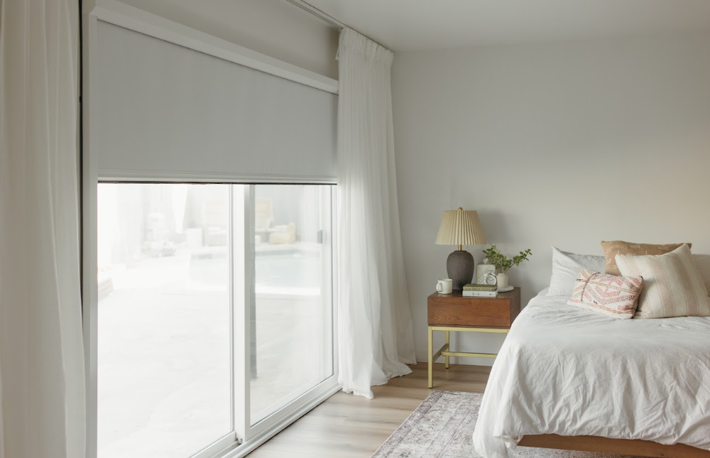 UBlockout blackout shade installed in a bedroom